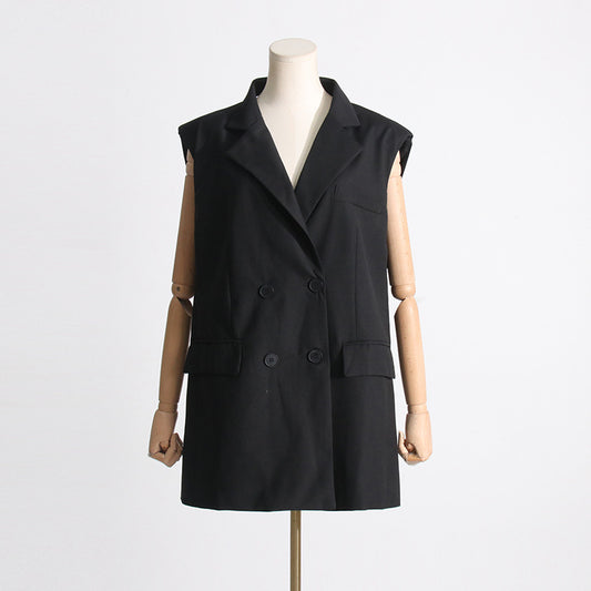 Robe de costume de Style minoritaire français pour femmes, col sans manches, droit, dos nu, taille, couture avec nœud, nouvelle collection printemps 2024