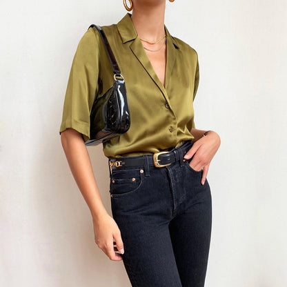 Silk satin shirt