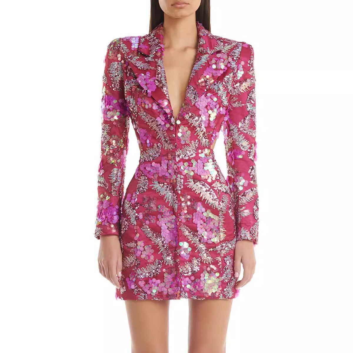 Vestido casual de moda con espalda descubierta y estampado floral para mujer