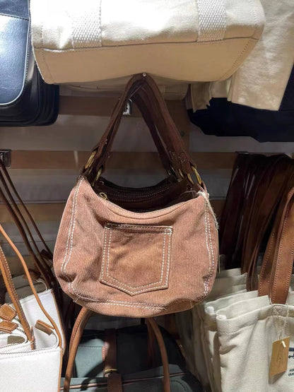 Bolso de hombro de pana simple de moda para mujer