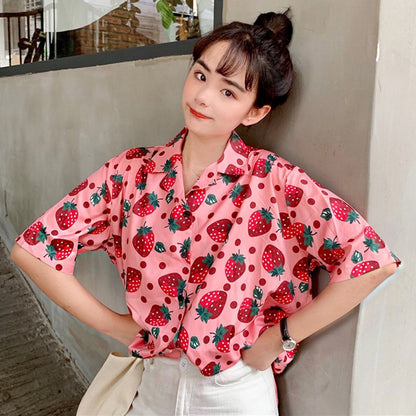 New Style Women's Shirt Holiday Leisure Short-sleeved Top Ladies