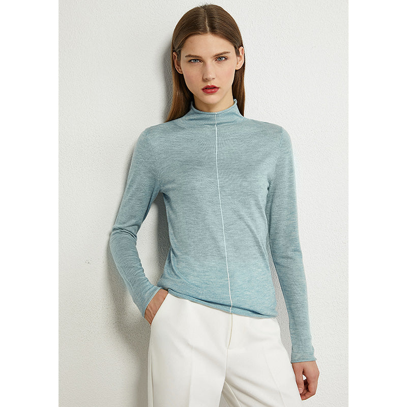 Half high neck pullover sweater