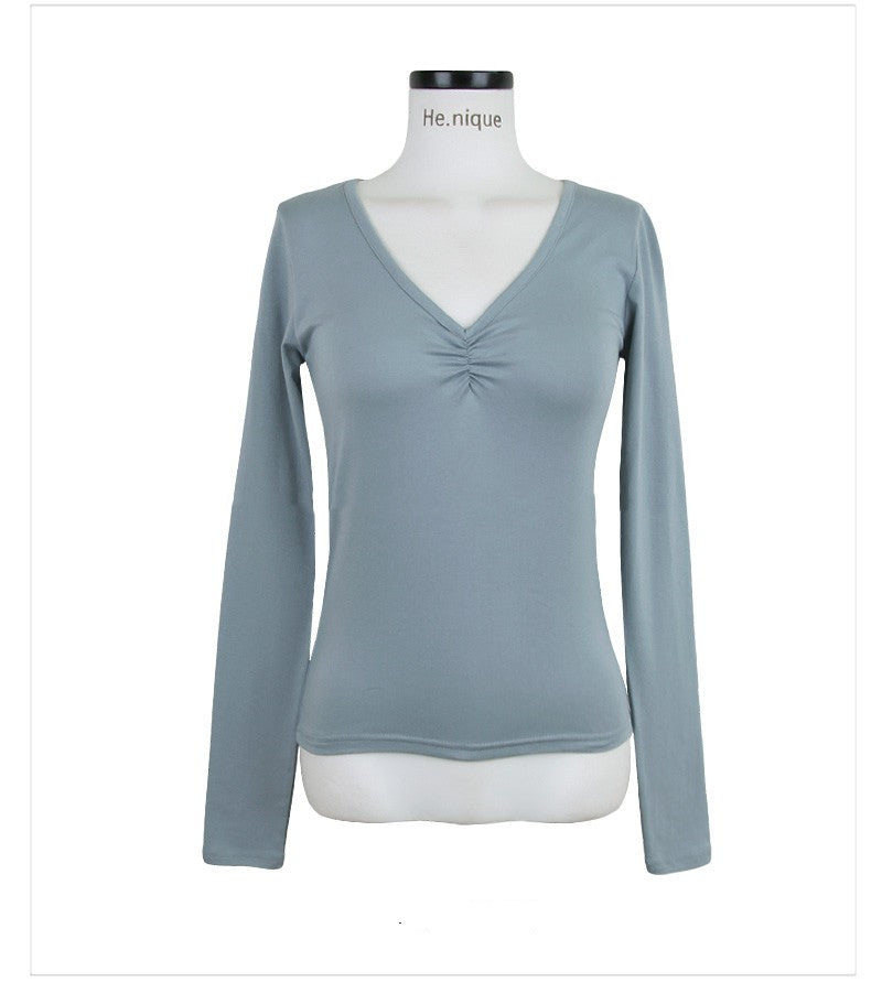 Camiseta Camisa de manga larga para mujer en otoño e invierno con un top ajustado sexy