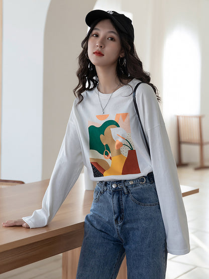 Women's printed bottoming shirt