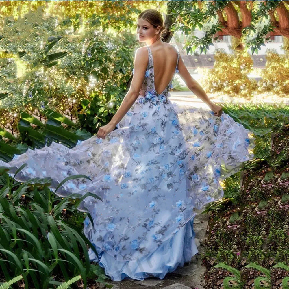 Vestido estampado con aberturas de moda de primavera para mujer