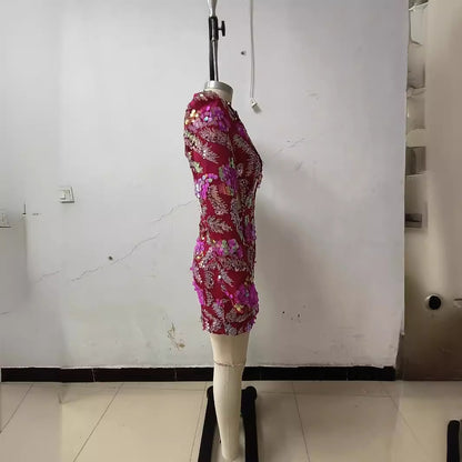 Vestido casual de moda con espalda descubierta y estampado floral para mujer