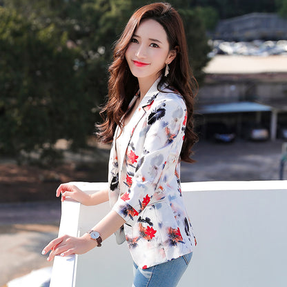 Korean Fashion Casual Short 3/4 Sleeve Small Suit