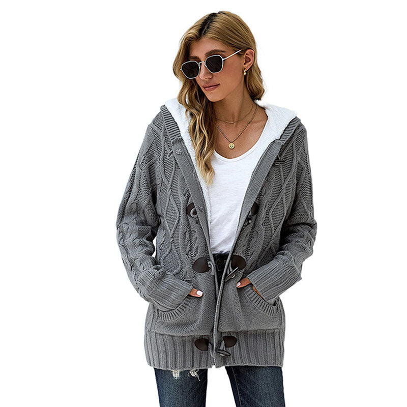 Shiying Sweater Women's Jacket Plus Cashmere Winter