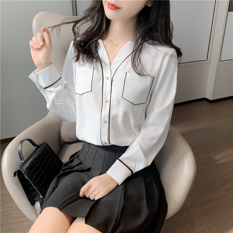 Long sleeve chiffon shirt