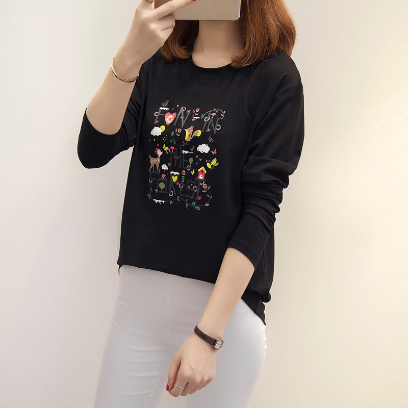 Long sleeve round neck bottoming T-shirt