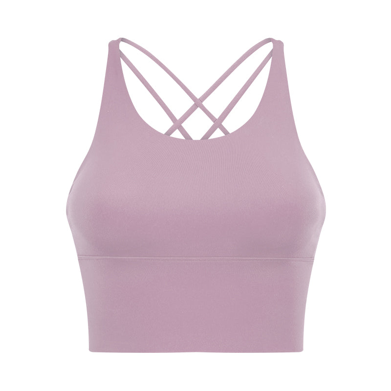 Soutien-gorge de fitness dos nu petites bretelles couleur unie