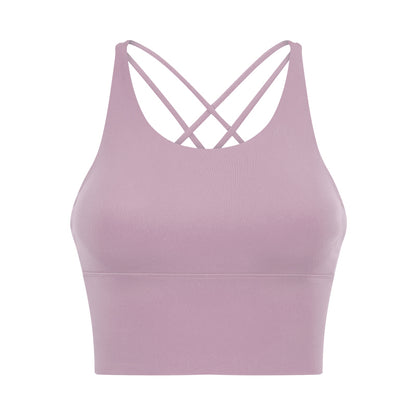 Soutien-gorge de fitness dos nu petites bretelles couleur unie