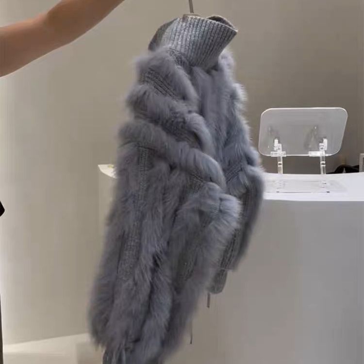 Suéter corto de temperamento de moda peludo