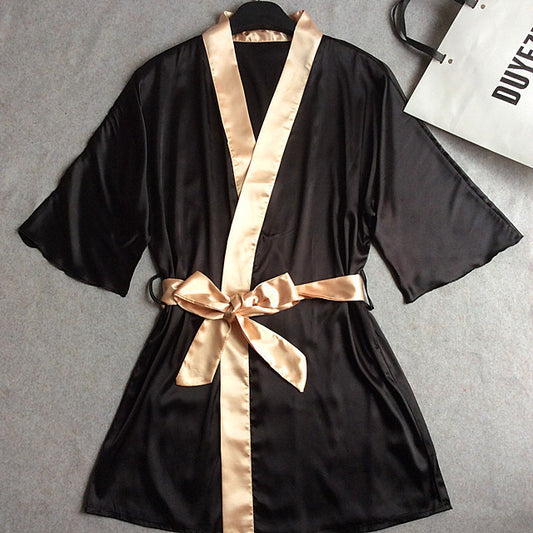 Robe kimono en satin de soie exquise pour femmes