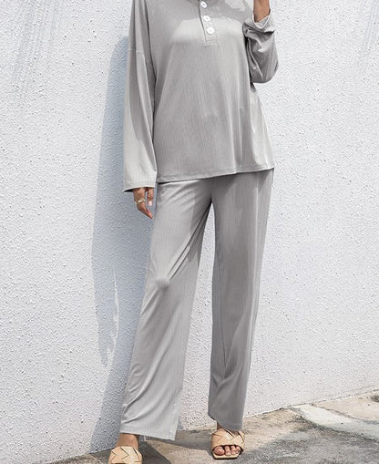 Women's Clothing Stand-up Collar Long Sleeve Shirt Straight-leg Trousers Suit