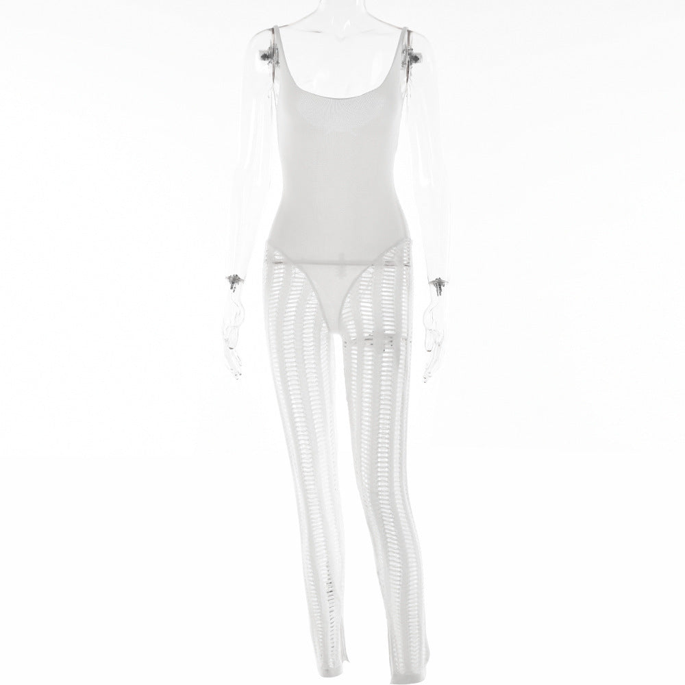 European And American Knitted Women's Suspender Bodysuit