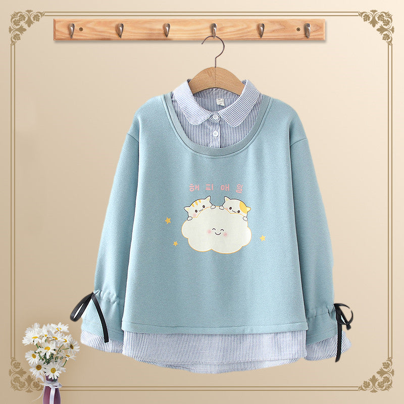 Chat nuage plus pull polaire