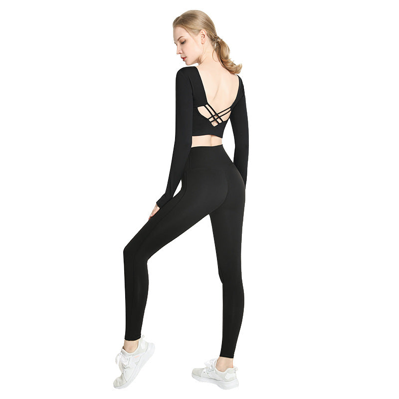 Vêtements de Fitness élastiques pour femmes avec coussin de poitrine, vêtements de Yoga