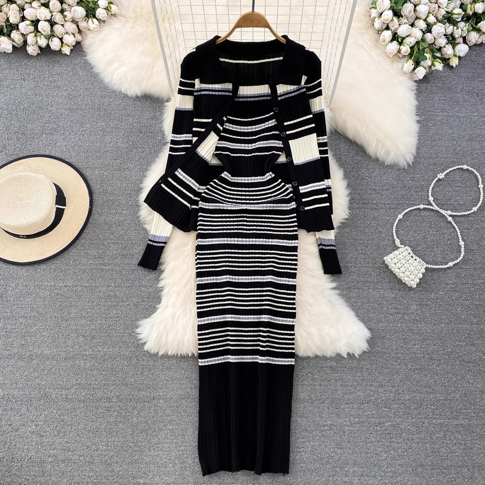 Lapel Single Breasted Knitted Cardigan Coat For Women