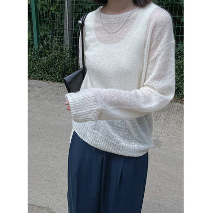 Women's Simple Wool Sweater Loose Knitted Mohair