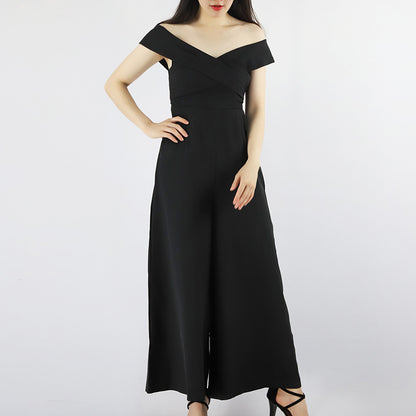 Off Shoulder One Shoulder Dress Pants Jumpsuit