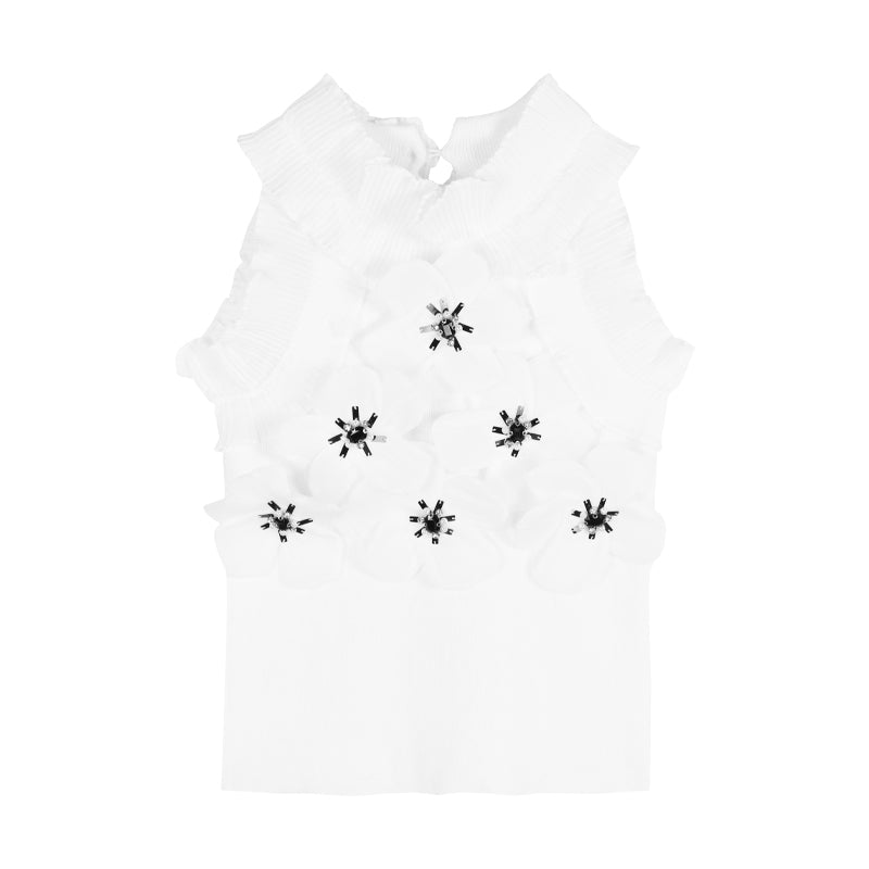 Sweet Spice Sleeveless Three Dimensional Flower Camisole