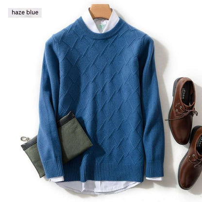 Winter Men's Round Neck Loose Wool Sweater