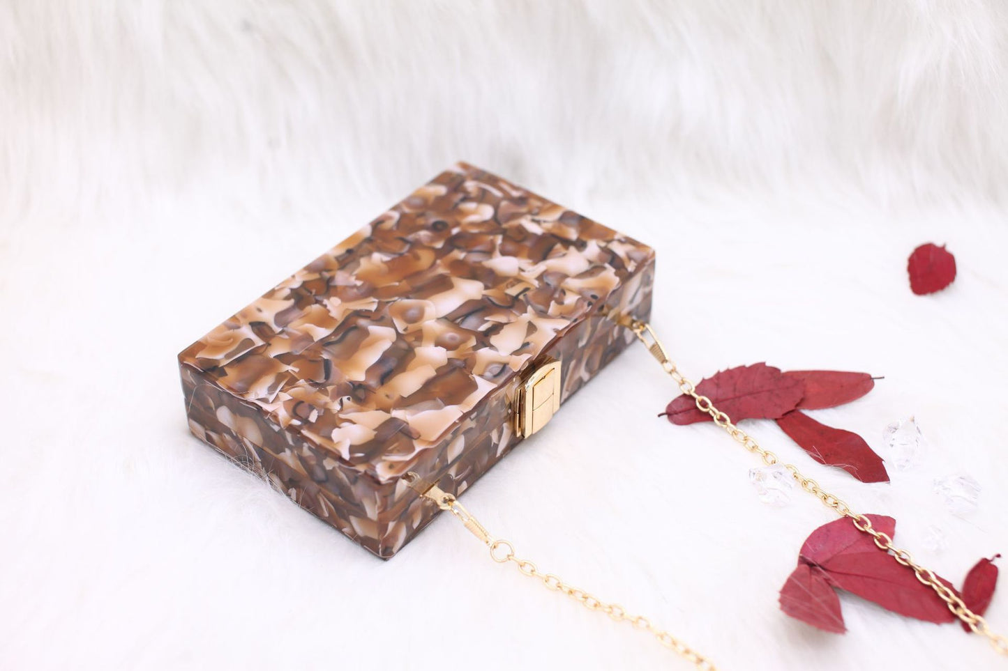 Marble Acrylic Dinner Bag Chain Small Square Female Messenger