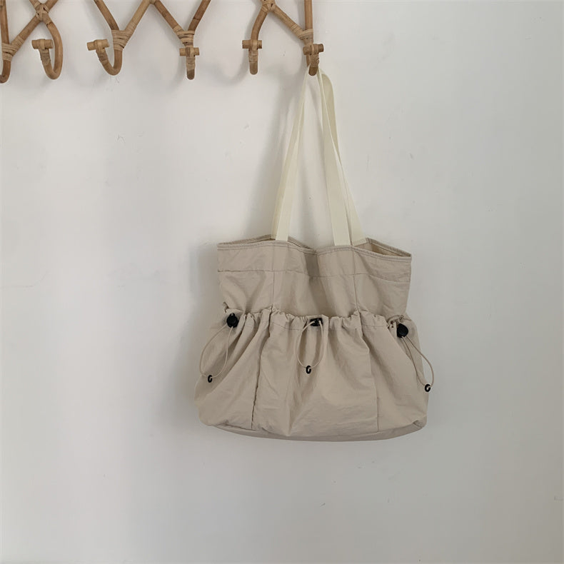 Drawstring Large Capacity Canvas Commuter Hand-carrying Bag