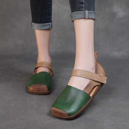 Flat Non-slip Hollowed Toe Box Color Matching Sandals