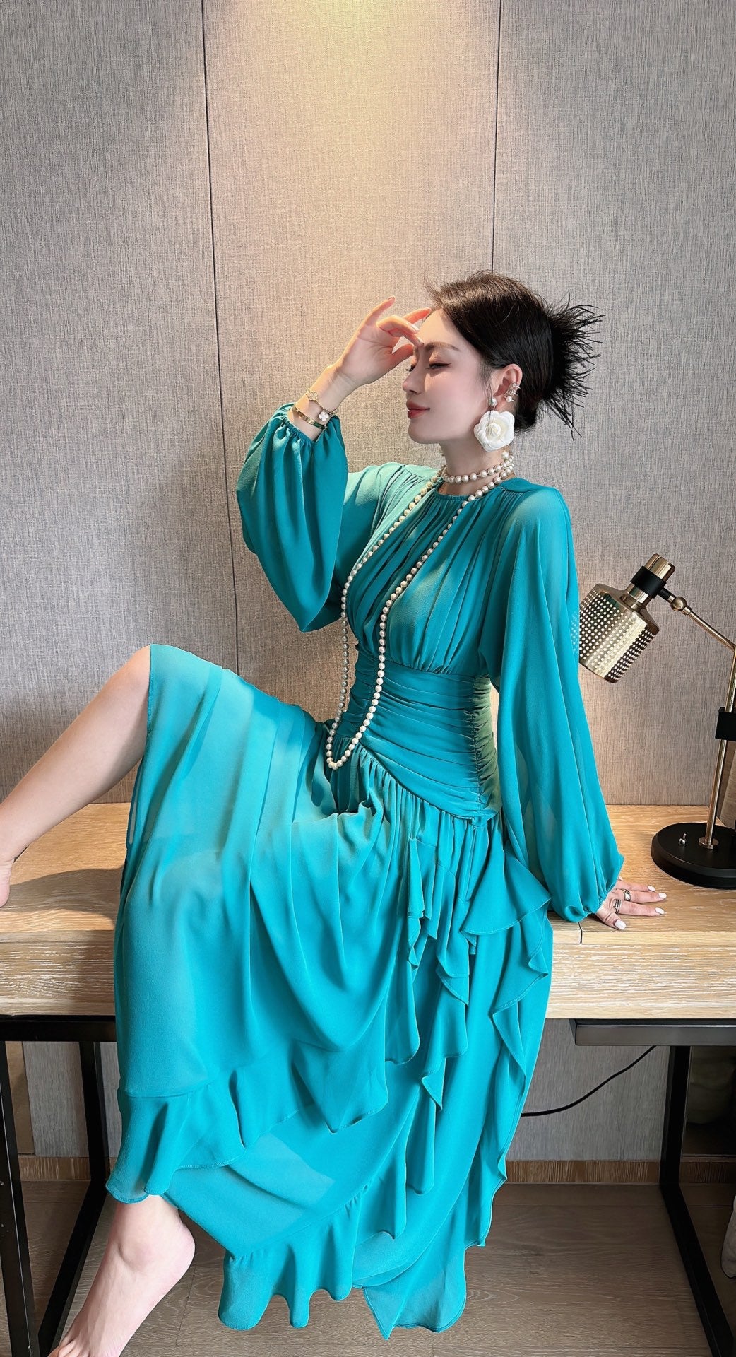 Robe de fée longue taille haute à grande balançoire