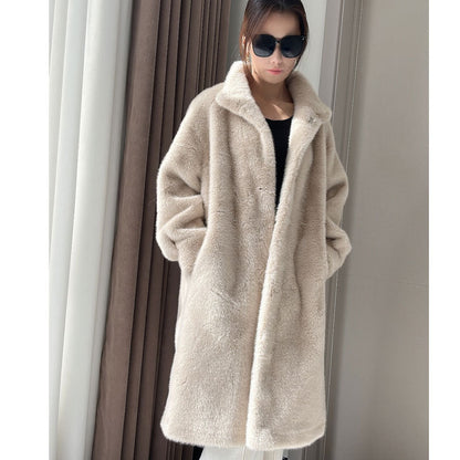 Fur Integrated Environmental Protection Plush Mink Fur Coat For Women