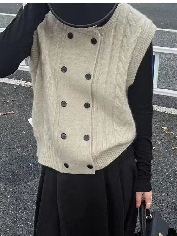 Chinese Style Sweater Vest Cardigan Women