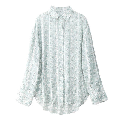 Chemise d'été en mousseline de soie pour femmes, nouvelle chemise à manches longues