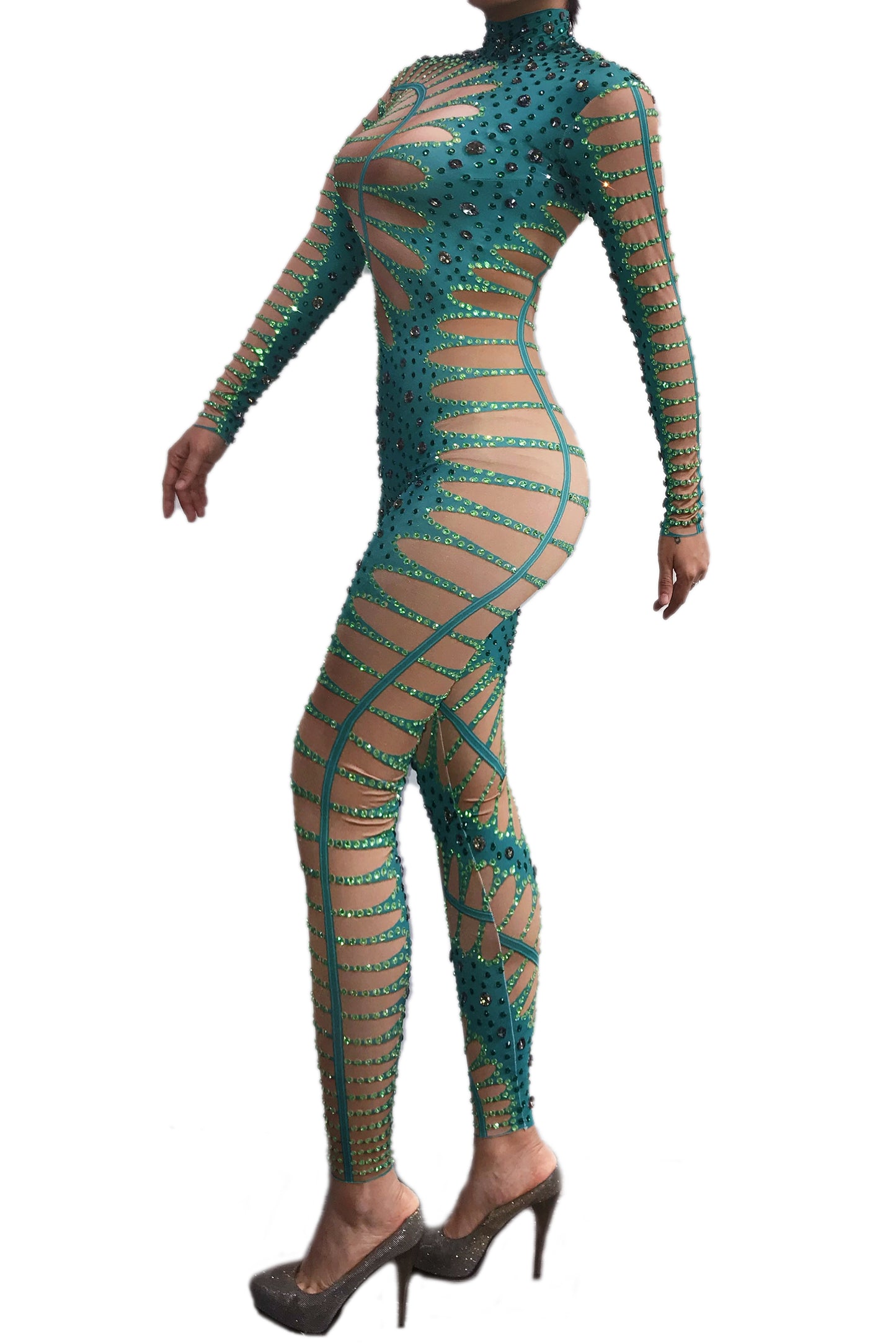 Performance Costume Green Leaf Grass Pants One-piece