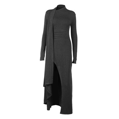 Robe ajustée à manches longues tricotée pour fille chaude d'automne