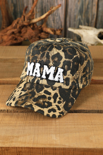 Casquette de baseball léopard brodée Leopard MAMA 