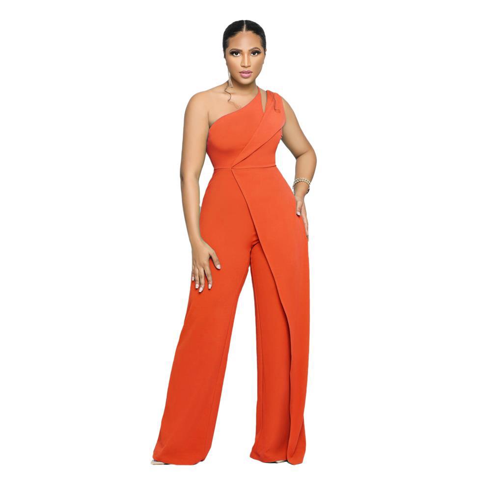 Sleeveless Suspender High-waisted Commuting Straight Jumpsuit