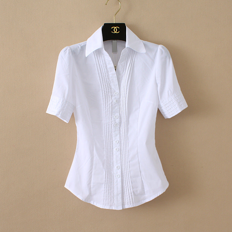 Women's Business Commute Professional One-piece Cotton Shirt