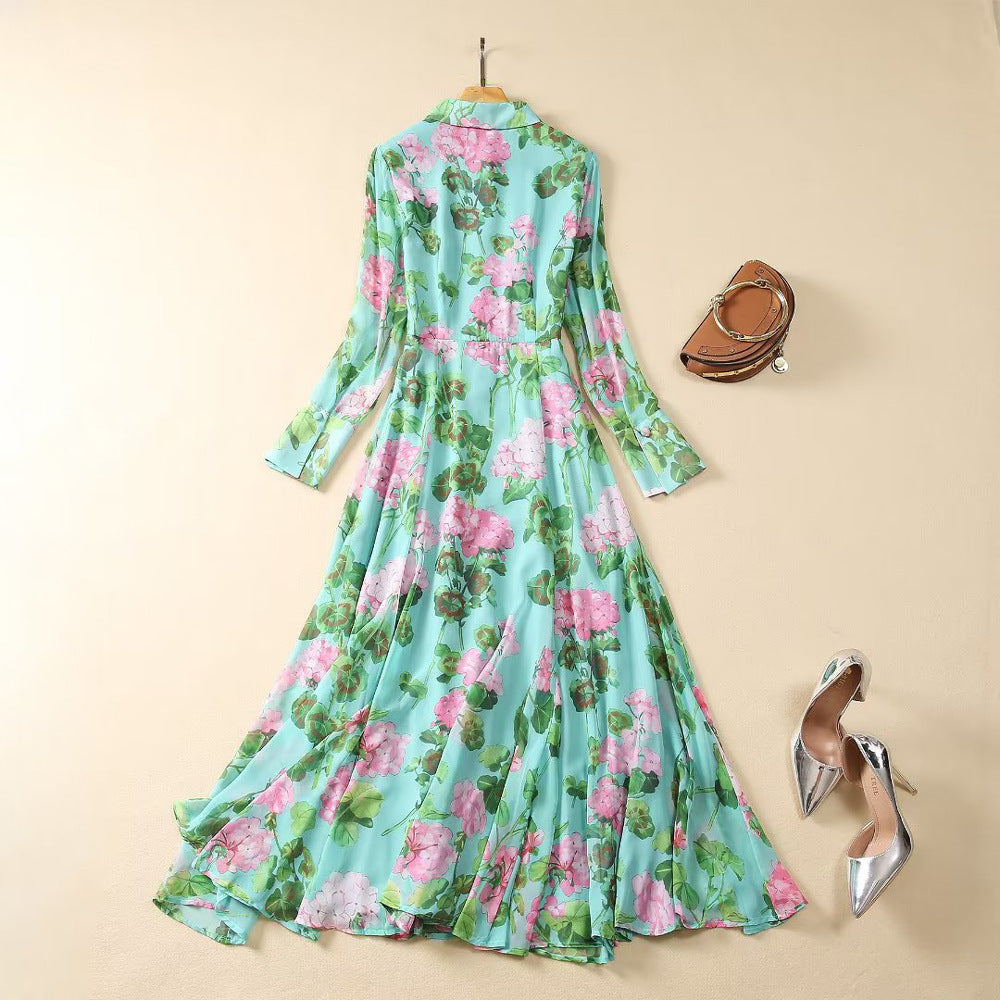 Single Breasted Romantic Aura Long Dress