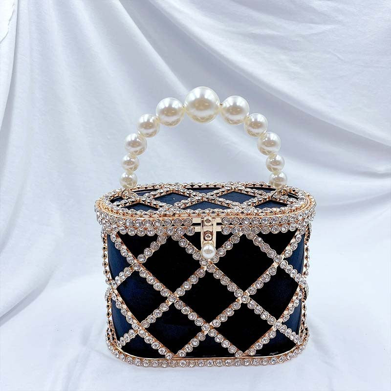 Women's Dinner Party Trendy Diamond Hollow Trendy Basket Bag