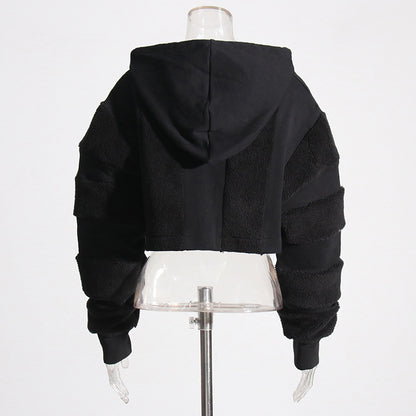 Fashion Casual Sweater Niche Design Lamb Wool Stitching