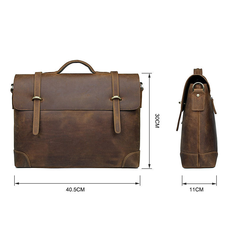 Crazy Horse Leather Large-capacity Laptop Bag