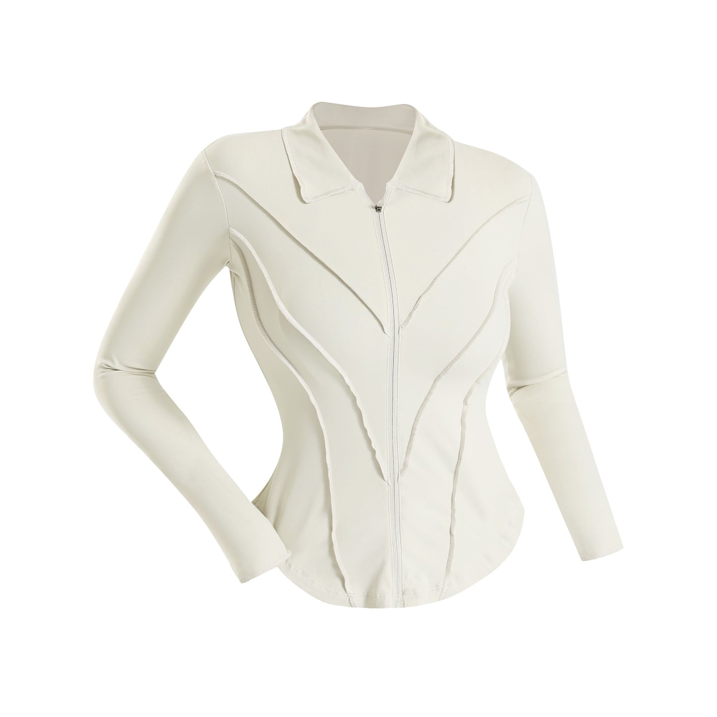 Lapel Yoga Clothes Long Sleeve Women's Zipper Jacket