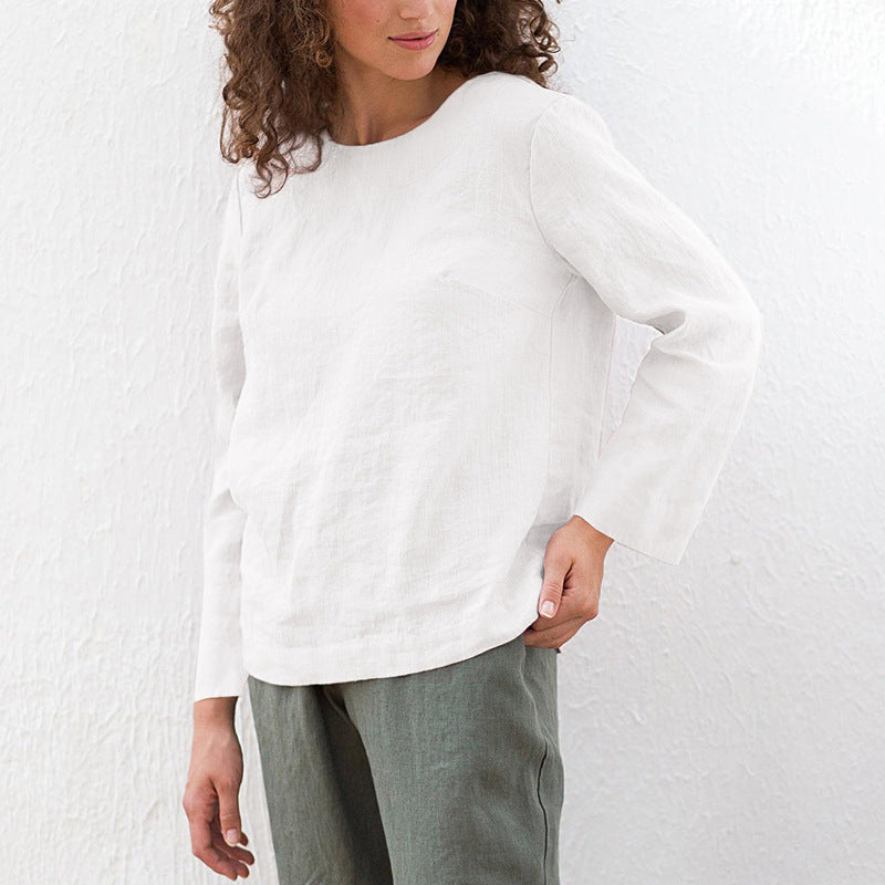 Linen And Cotton Niche Casual Bottoming Shirt