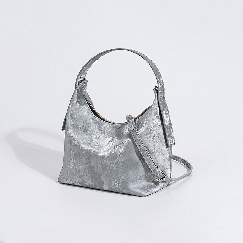 Fashion Satin All-match Genuine Leather Women's Bag