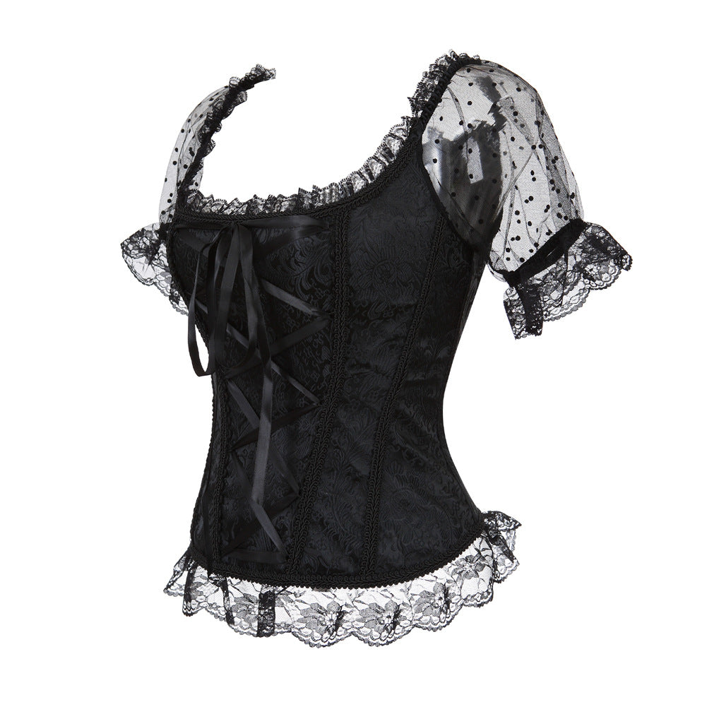 Corset sexy en dentelle à la mode pour dames avec une épaule