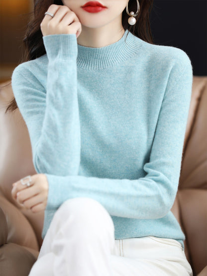 Half-collar Wool Sweater Bottoming Shirt Pullover