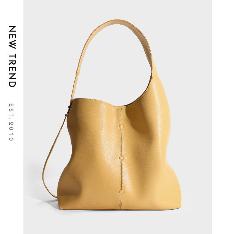 Bolso de mano de piel de gran capacidad para mujer