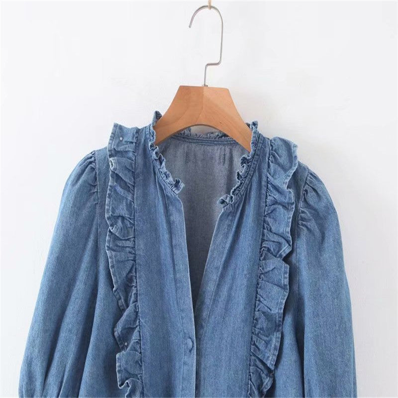 Lotus leaf denim shirt